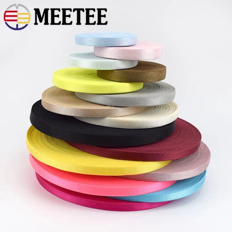 

10/20/50Meters Meetee 10mm Colored Elastic Bands Underwear Shoulder Strap Bra Belt Webbing Ribbon DIY Garment Sewing Accessories