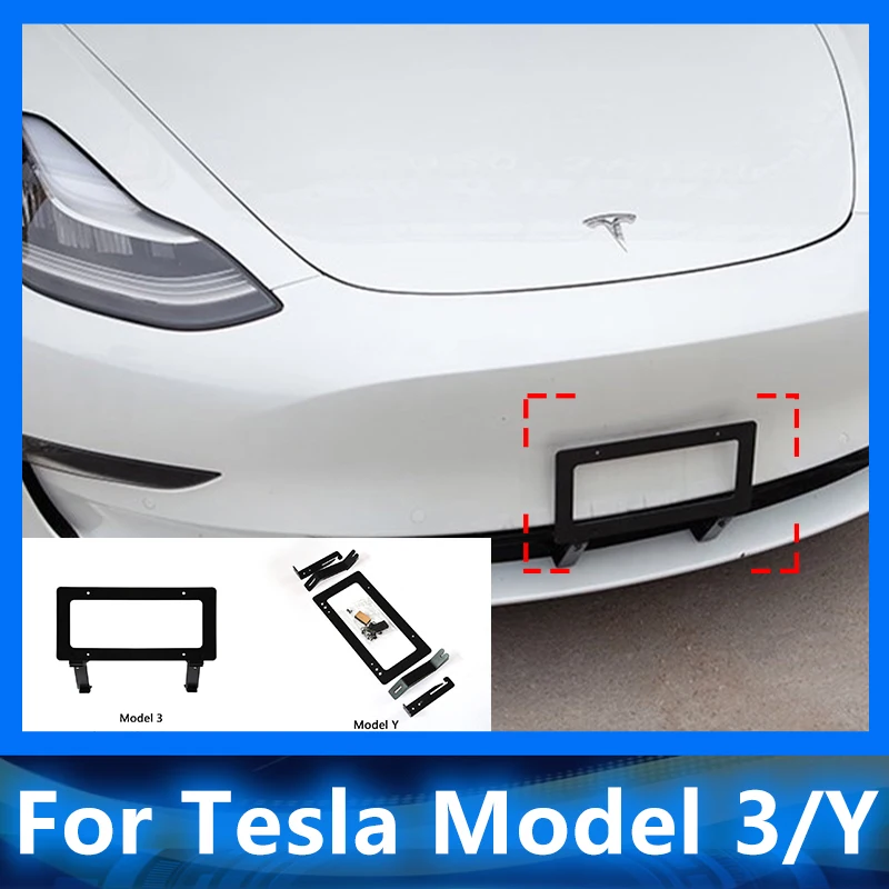 

For Tesla Model 3 Model Y 2022 Accessories Car License Plate Frame American Standard Aluminum Alloy Auto Licence Plate Bracket