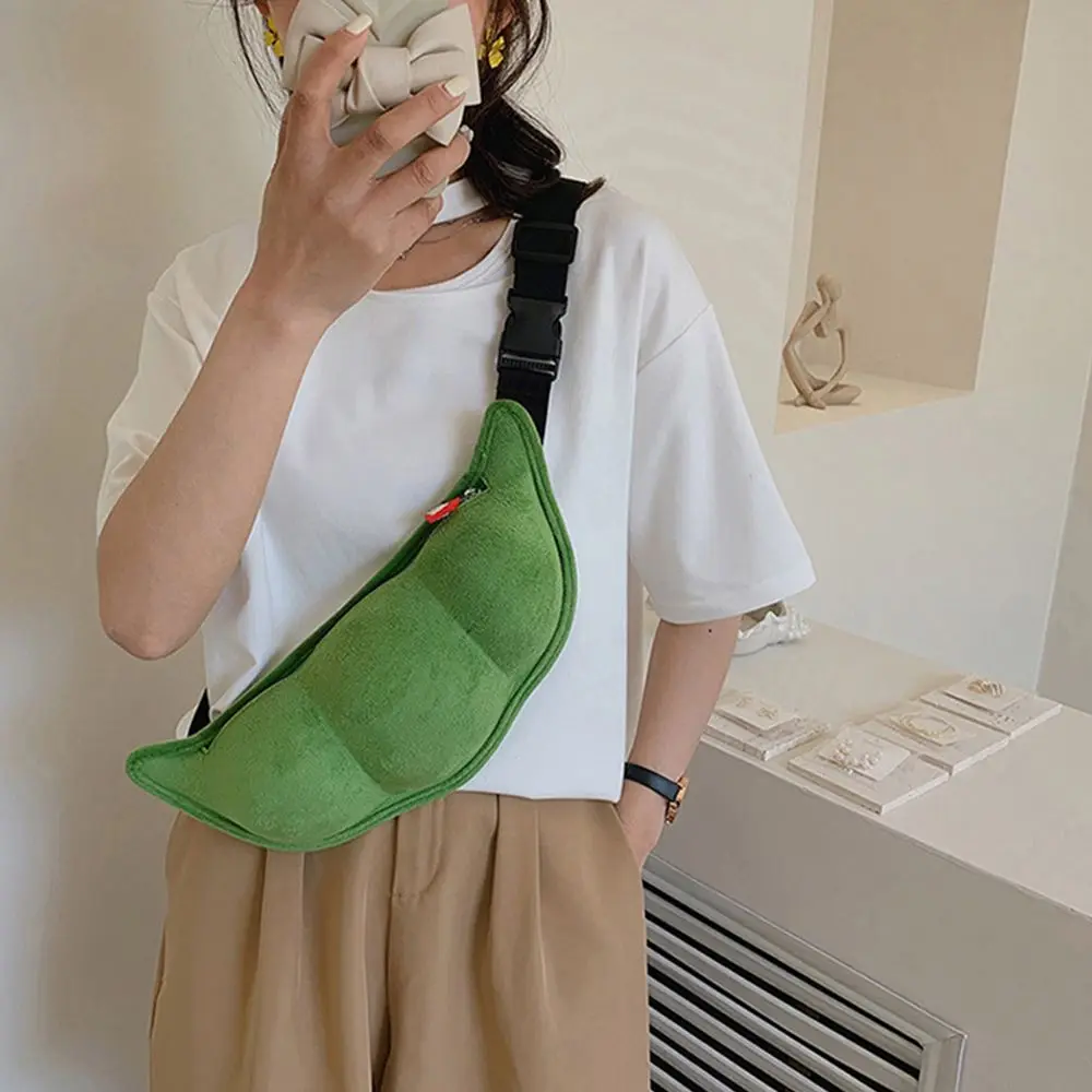 

Cute Sweet Children Outdoor Toy Gift Plush Bag Peas Shaped Cute Small Bags Women Handbags Korean Style Handbags