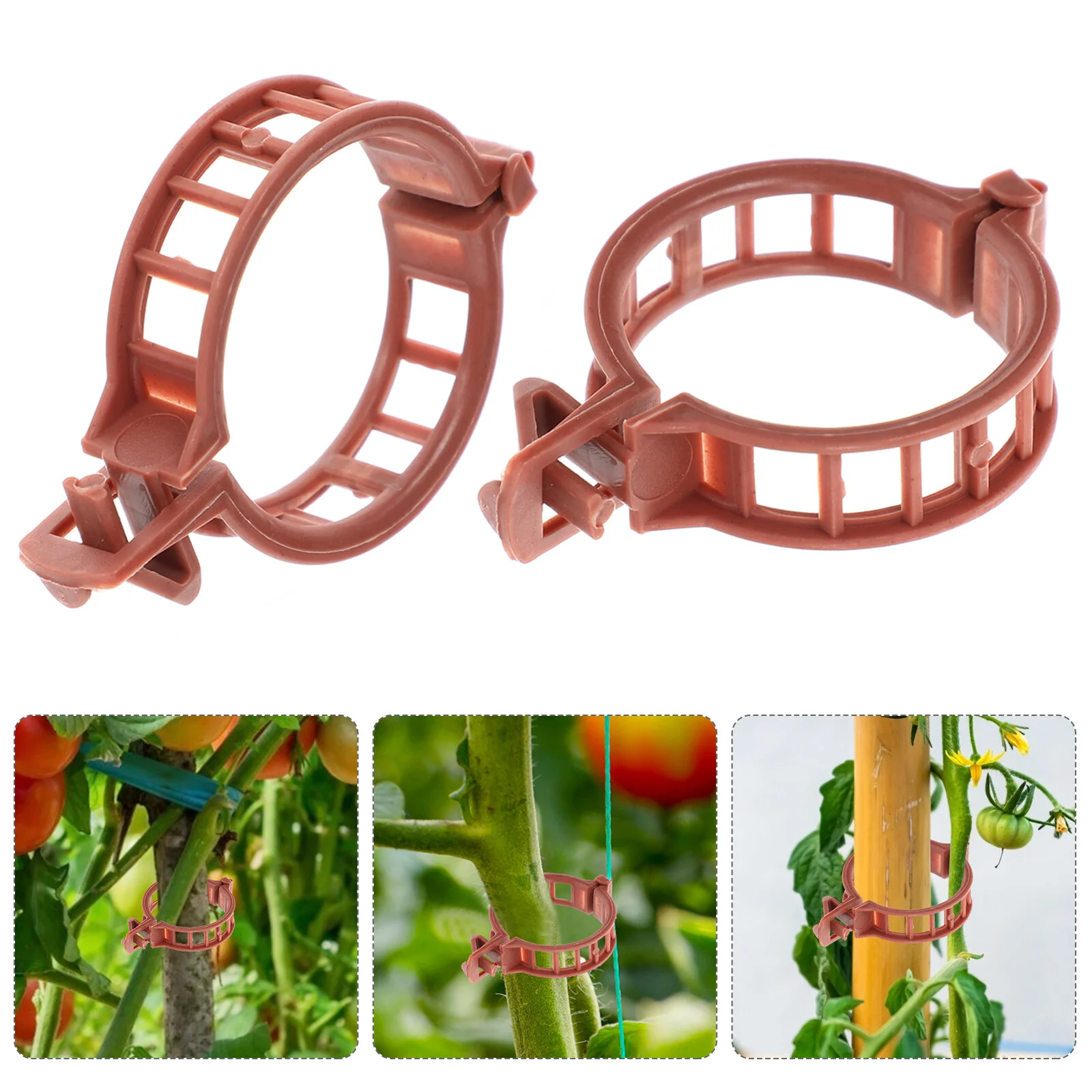 

100 Pcs Wall Clip Tomato Stem Supports Cucumber Plants Vine Fixing Clips Greenhouse Plastic Plants Gardening Climb