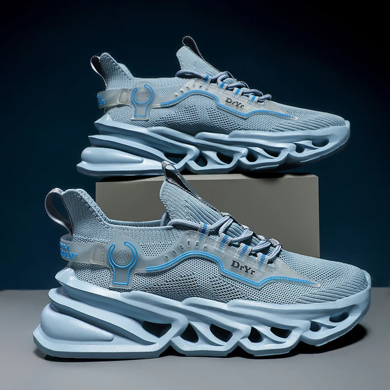 Fly Wire Blade Men Running Shoes Soft Shoes Man Sneakers Breathable Mesh Sport Shoe Cushioning Thick Sole Tenis Masculino