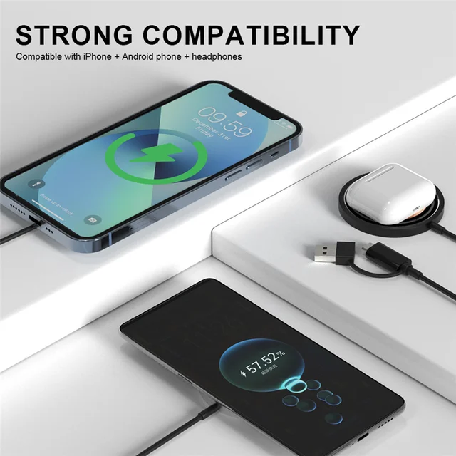 NEW 100W Magnetic Wireless Charger Pad Stand for iPhone 14 13 12 11 Pro Max Mini Macsafe Chargers Fast Charging Dock Station 3