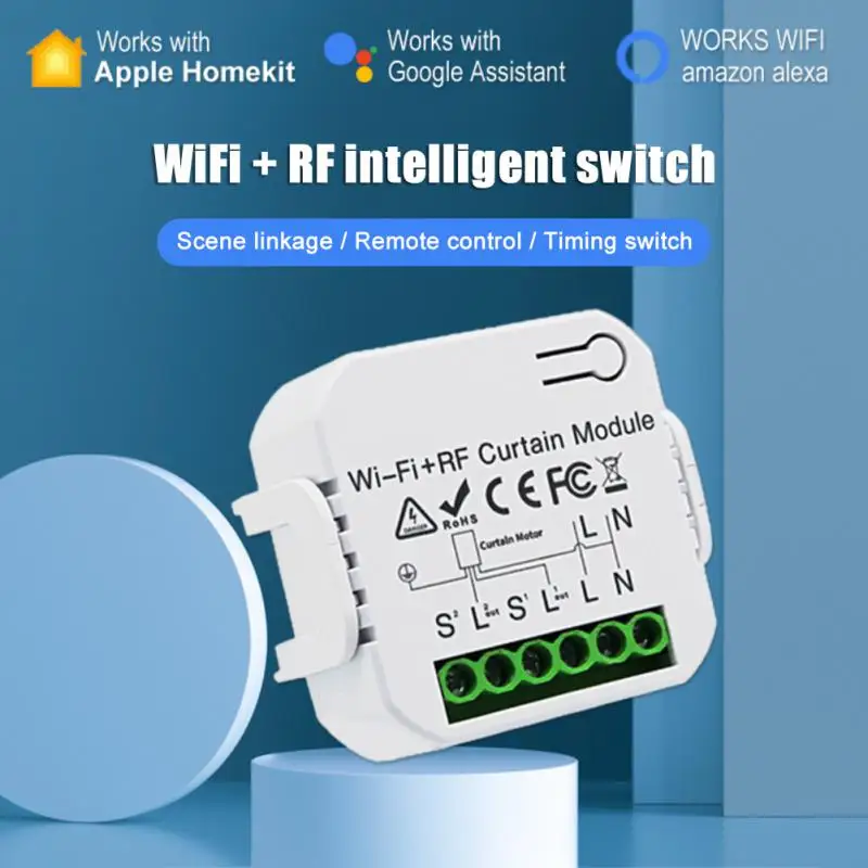 

Tuya Smart Life Smart Switch With Remote Control 100v-240vac Blind Curtain Switch Rf433 Wifi Curtain Switch Switch Smart Home