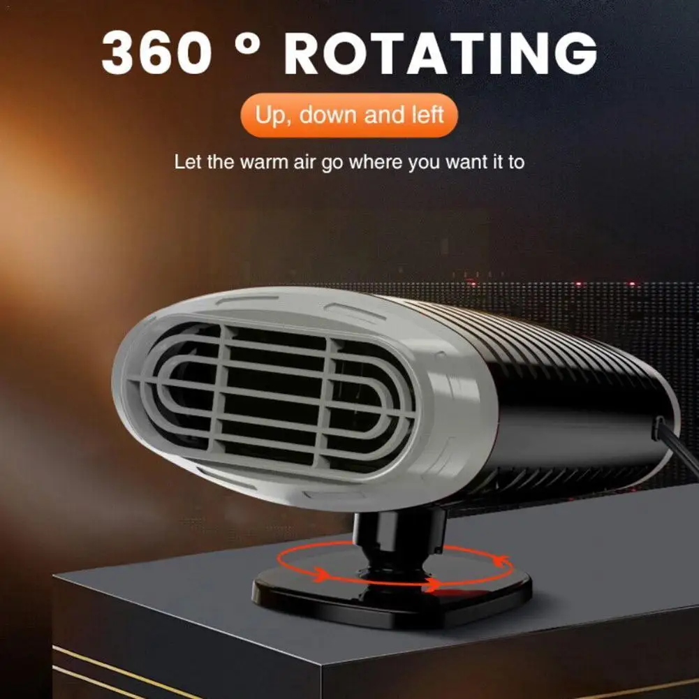 

Портативный автомобильный обогреватель, дефростер, демистер, Электрический фотоэлемент, 12 В, поворот, нагрев АБС, обогреватель 360, 150 Вт, охла...