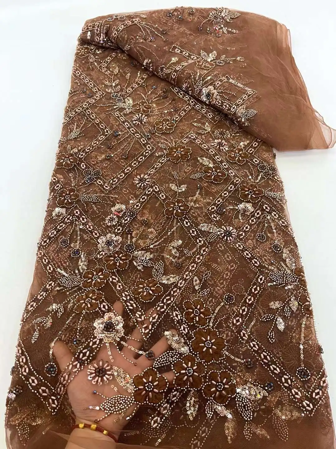 Новейшая африканская 3D Цветочная кружевная ткань Дубай вышитая аппликация для