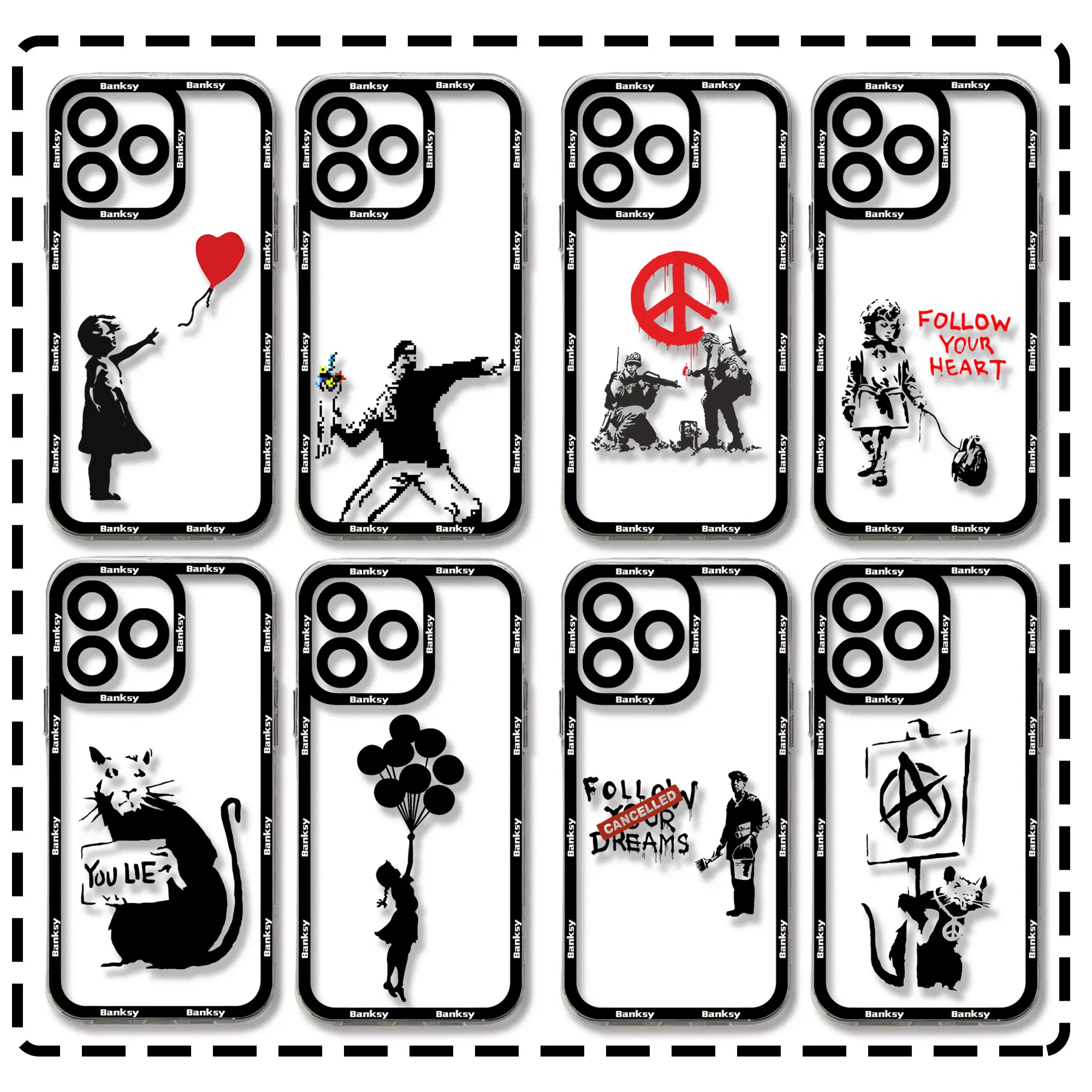 Чехол для телефона с граффити Бэнкси Xiaomi Redmi Note 13 12 12C 11 10C 13C 10s 9s 9A 9T 9C 8 7 Pro Max 4G