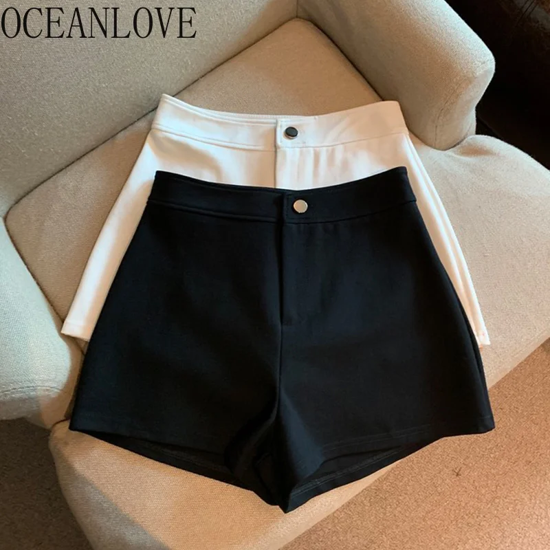 

Hot Sexy Shorts Solid High Waist Spring Summer Vintage Korean ashion Women Pants Basic Thin Slm Pantalones Cortos