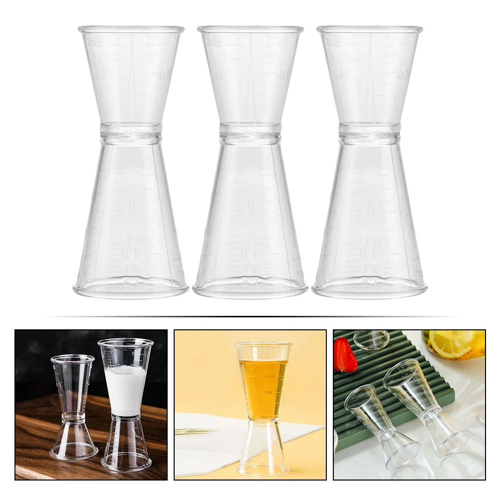 3 шт. большой пластиковый двусторонний мерный стакан для бармена коктейльный