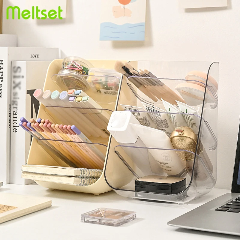

Прозрачная косметическая коробка для хранения простая многофункциональная настольная ручка стойка для хранения канцелярских принадлежностей домашний ящик для хранения кистей для макияжа