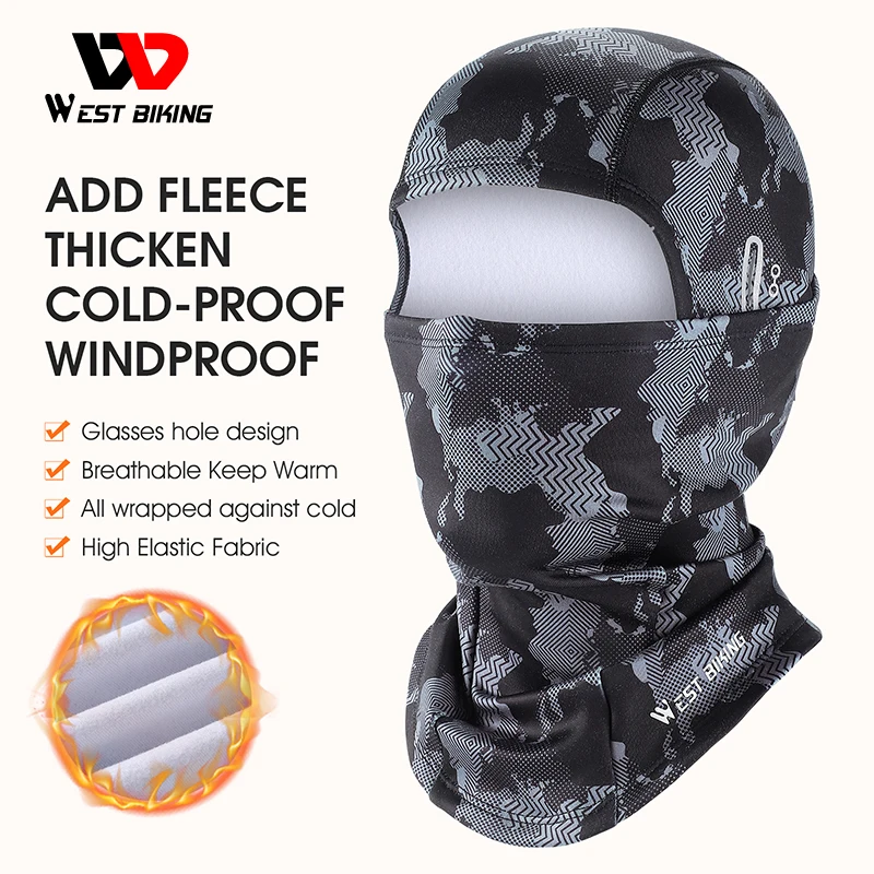 

WEST BIKING Winter Warm Cycling Cap Soft Fleece Balaclava Sport Scarf Neck Warmer Ski Bicycle Motocycle Running Cap Bike Hat