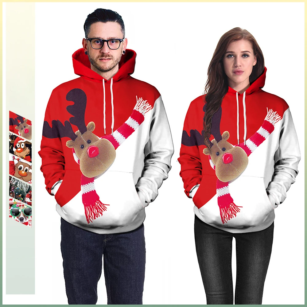Рождественская толстовка с рисунком коровы для мужчин осенние праздники