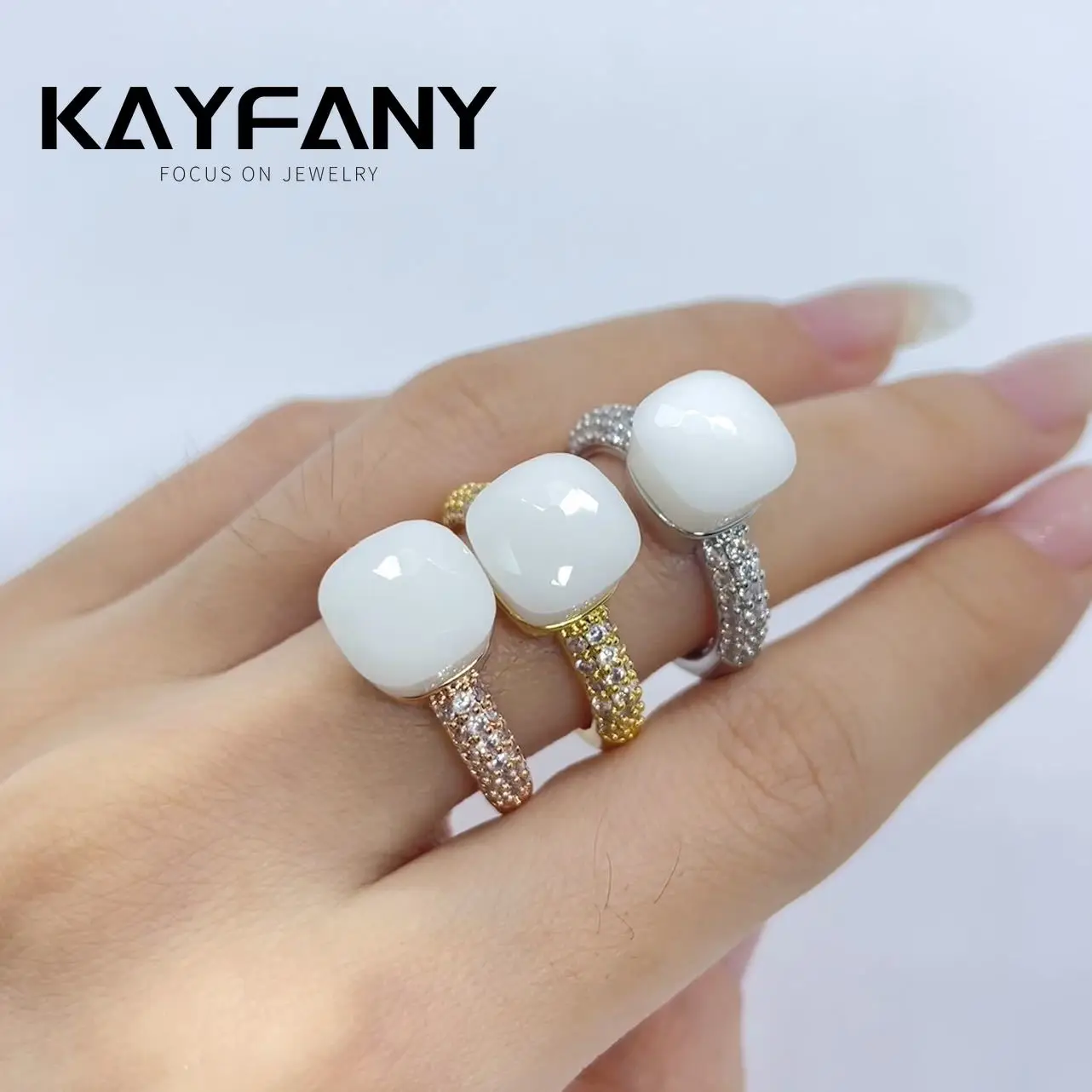 

10.6x6.6mm Big Stone Natural Crystal Candy Ring With Transparent Zircon Crystal Ring For Women Jewelry Gift Birthday Classic