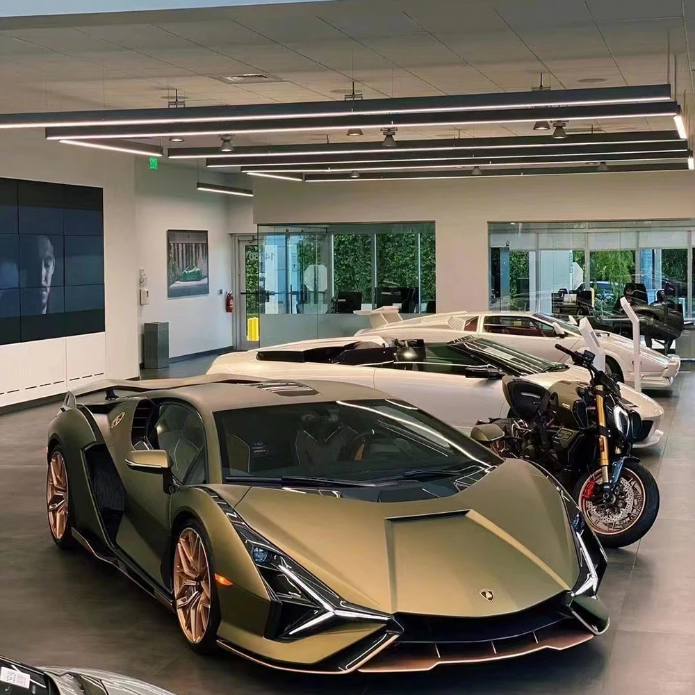 

PET Backing Lightning Green Paint Glossy Metallic Vinyl Car Wrap Carbon Fiber Paper