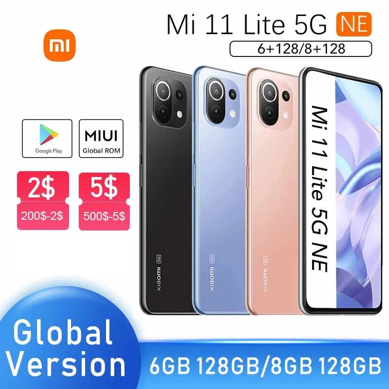 Оригинальный Смартфон Xiaomi Mi 11 Lite телефон с экраном 778 дюйма 8 ГБ + 6 55 Восьмиядерный