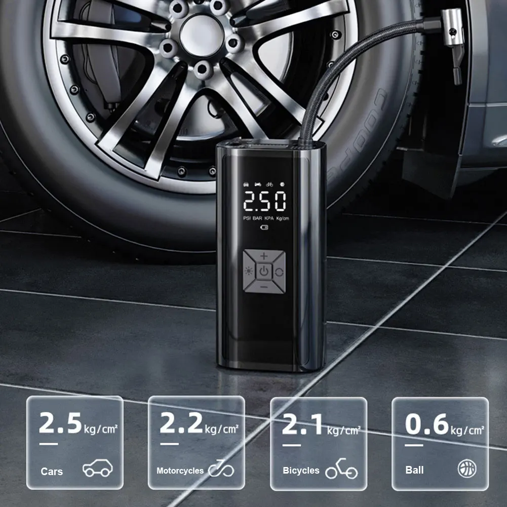 

Digital Tire Pressure Gauge Intelligent Automatic Air Pump Wireless Handheld Air Pump for Vehicle Motorcycle for Car Tyre Balls