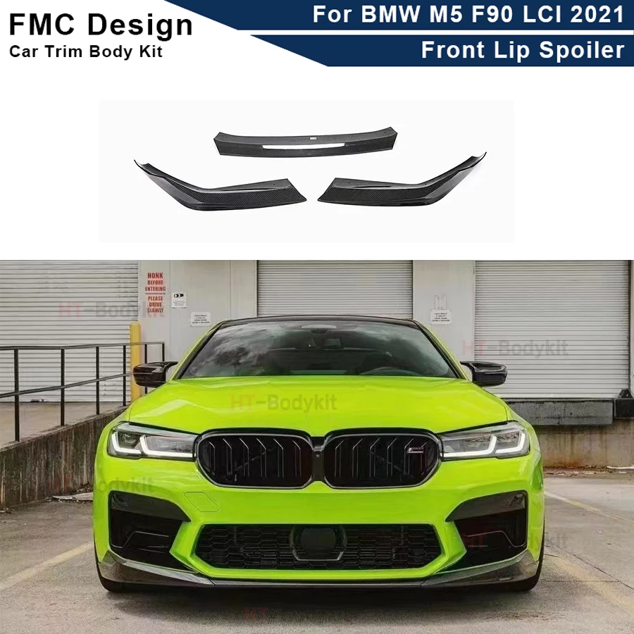 

For BMW 5 Series F90 M5 2021 2022 Carbon Fiber Front Bumper Lip Splitter Body Kit Guard Protection