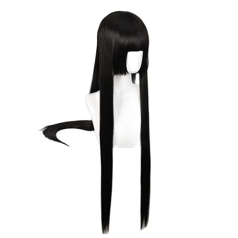 Парик с черными прямыми волосами 100 см искусственный парик для Хэллоуина