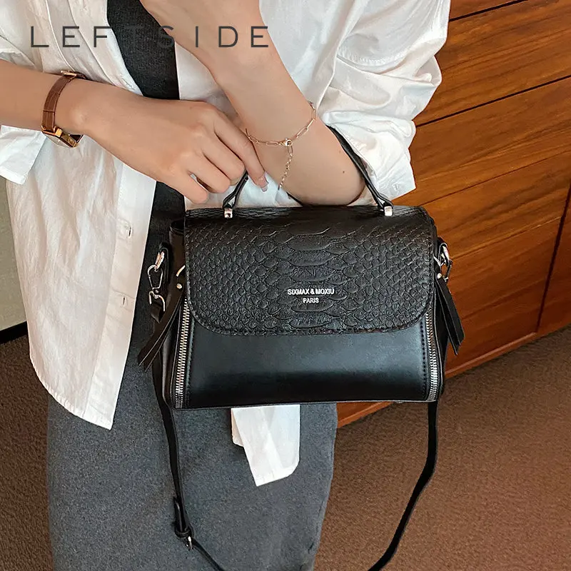 

LEFTSIDE сумка через плечо с крокодиловым узором для женщин 2023 Новинка в тренде модная сумка через плечо женские сумки и кошельки простые