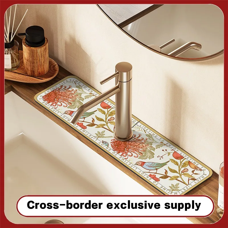 

Classic Sink Faucet Drain Pad Table Mat Toilet Diatom Mud Absorbent Pad Non-slip Anti-mildew Mat for Kitchen Countertop Dining