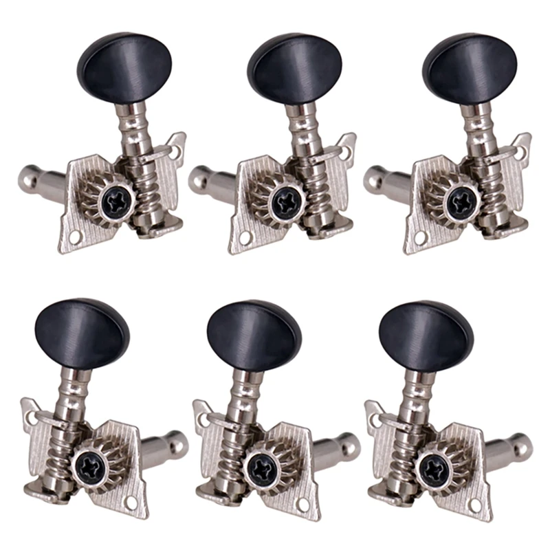 

6Pcs 3R3L Guitar Tuning Pegs Open Machine Heads Oval Button Acoustic Folk Guitar Tuning Peg Tuners Parts