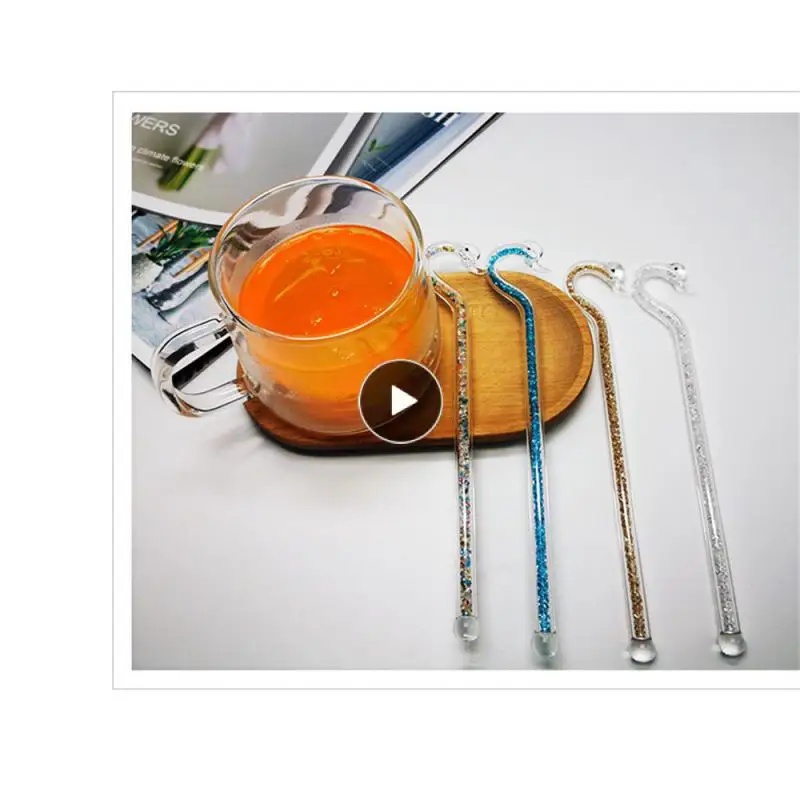 

Stirring Bar Valentines Day Gift High Temperature Resistant Swan Stirring Rod Coffee Powder Blending Glass Rod