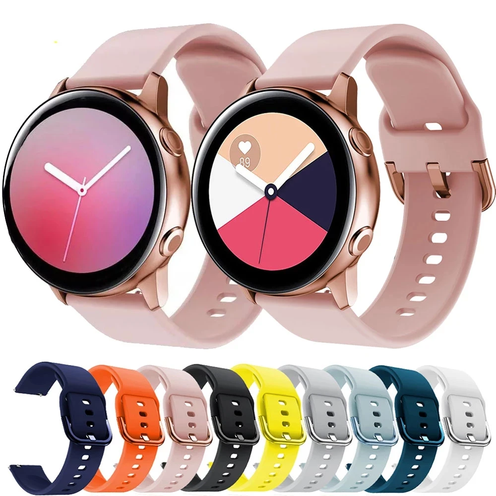 

Ремешок силиконовый для Samsung Galaxy Watch 4 Active 2 Active 3 Gear S2, браслет для наручных часов Huami Amazfit bip Huawei GT2, 20 22 мм