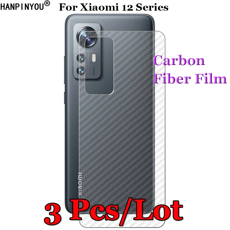 

3 Pcs/Lot For Xiaomi 12 12X 12s Pro 3D Non-slip Clear Carbon Fiber Back Film Screen Protector Protective Sticker