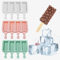 4 holes reusable silicone ice cream mold chocolate mould ice cube tray popsicle molds diy dessert tools diy popsicle molds