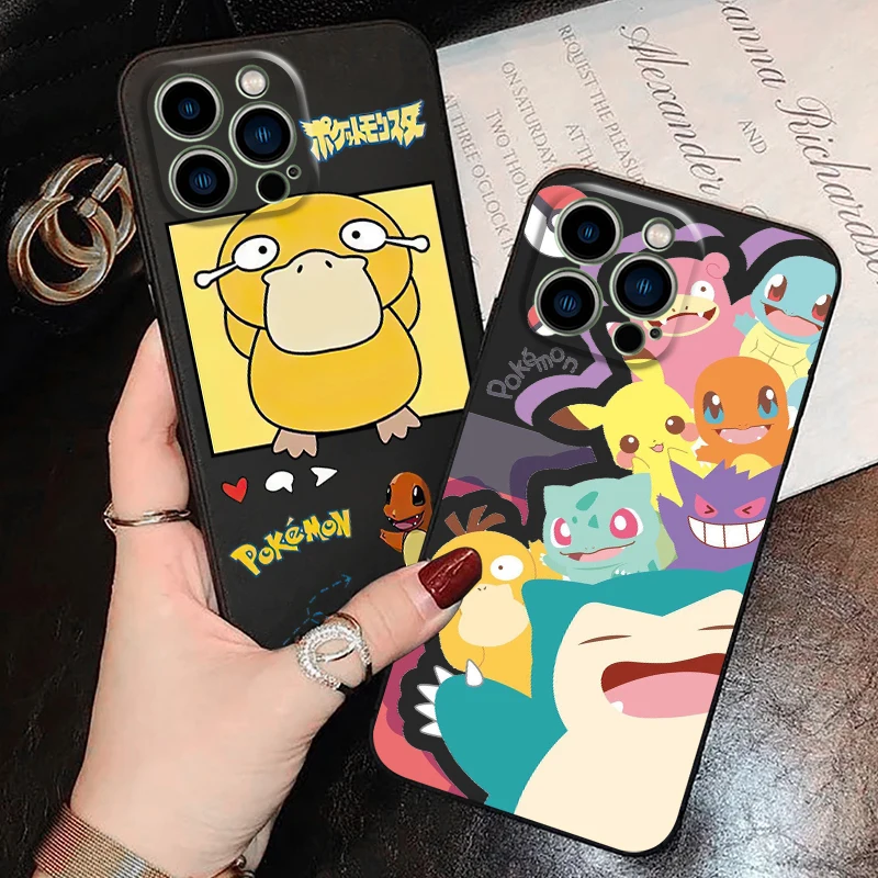 

Pokémon Japanese Anime Phone Case For Funda iPhone 11 13 Pro Max 12 Mini X XR XS SE 2020 5 6 6s 7 8 Plus Soft Black Etui