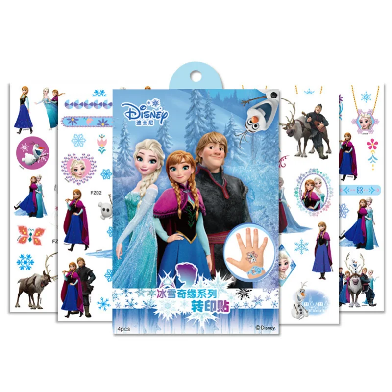 Disney Stickers Temporary Tattoo Kids Toys Cool Anime Frozen Princess Elsa Mickey Mouse Waterproof Tattoo Sticker with Gifts Box