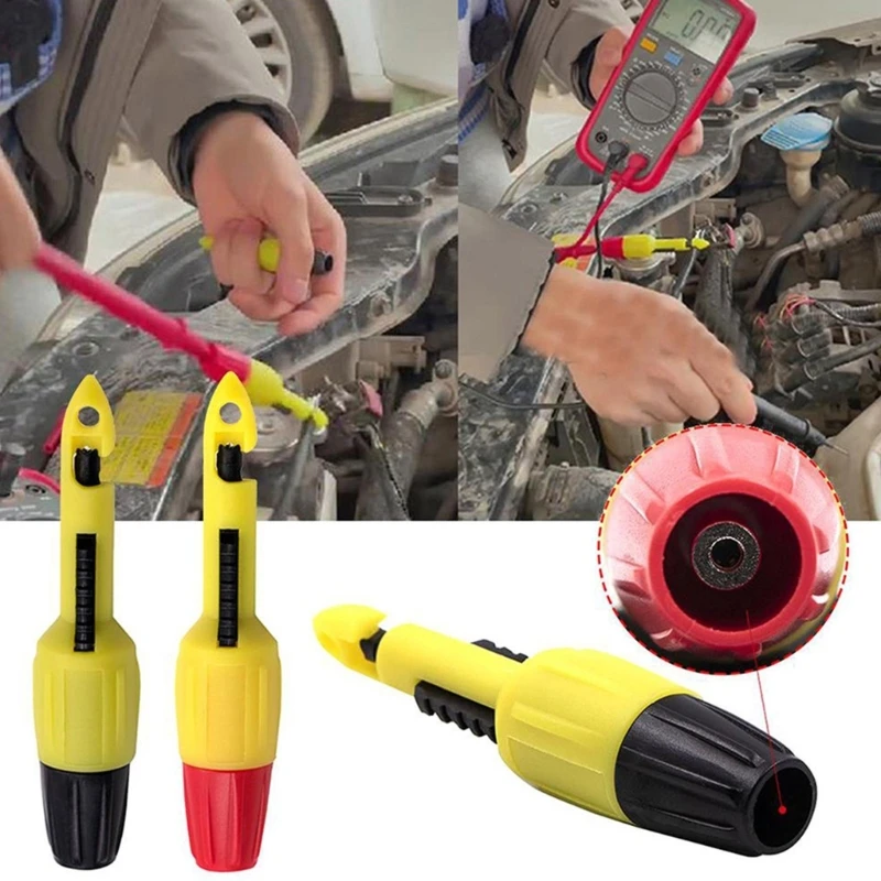 

Insulation Wire Piercing Puncture Probe Test Hook Clip with 2mm/4mm Socket Automotive Car Repair Tools Easy Operation 40GF
