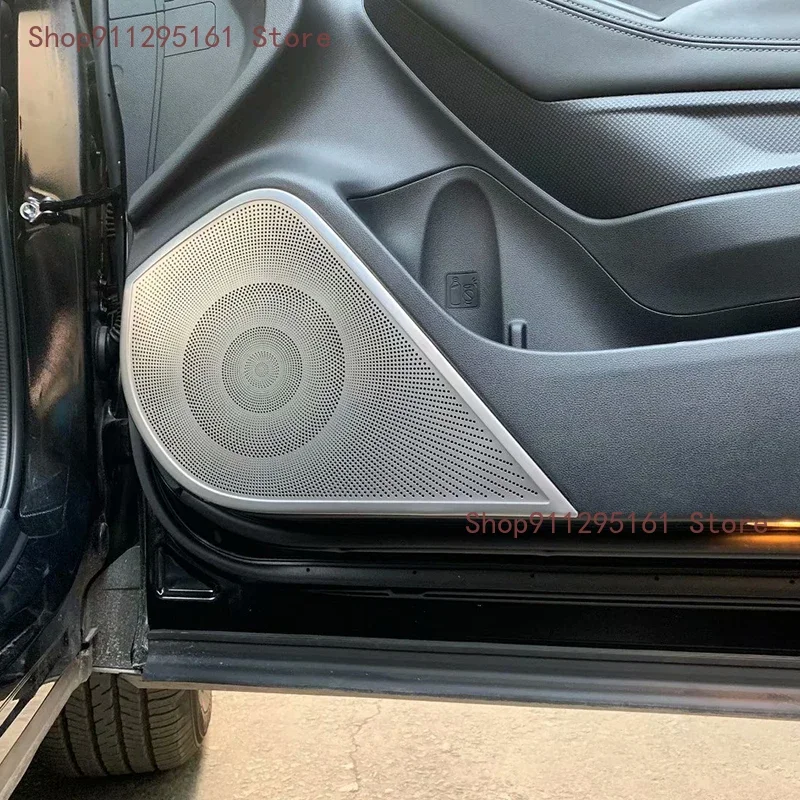 

4Pcs stainless steel Car Door Loud Speaker Audio Sound Ring Cover Sticker For Subaru Forester SK 2019 Speaker Ring Circle Trim