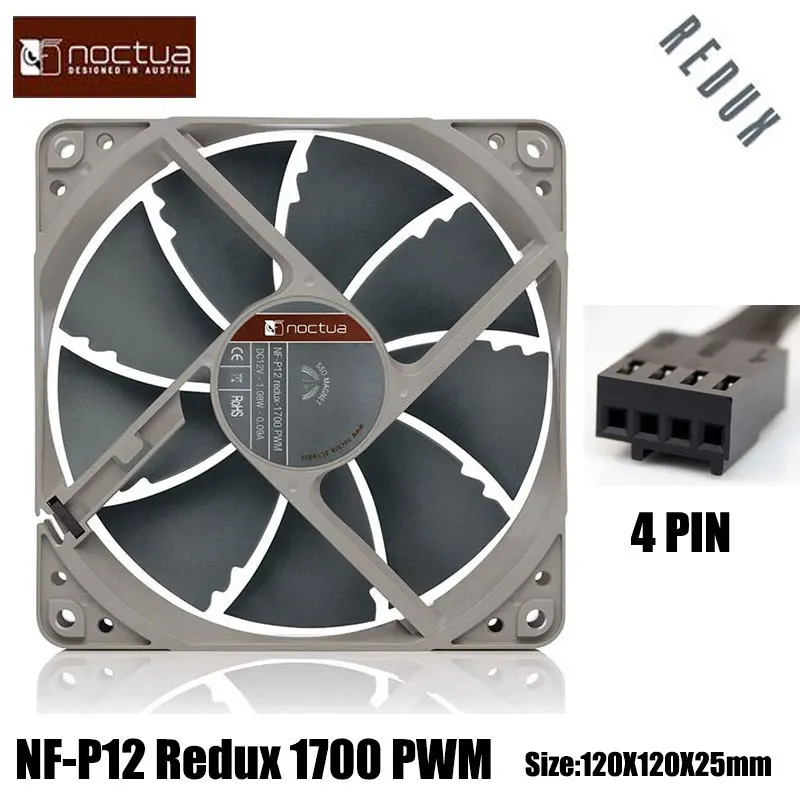 

Noctua NF-P12 Redux-1700PWM 12cm Case Fan CPU Fan 4pin Fan 9 Blade Design SSO Bearing Eddy Current Control 6 Years Warranty