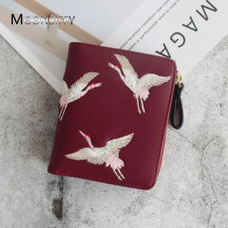 

Женский мини-кошелек из искусственной кожи с принтом птиц, кошелек для монет на молнии, клатч для девушек, кошельки, визитница, Дамский карма...