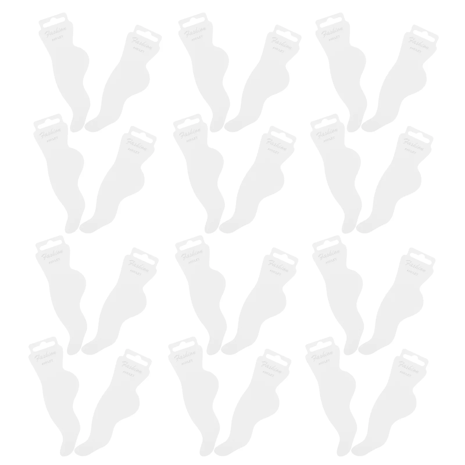 

100 Pcs Coat Hanger Blanks Cards Anklet Paper White Tags Jewelry Display Bracelet Feet-shape
