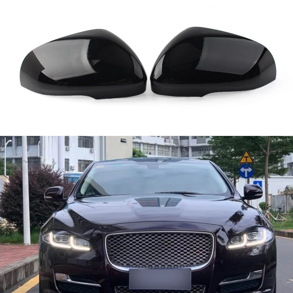 

1 Pair Black Wing Mirror Housing Cover For Jaguar XJ XJR XF XFR XFR-S XK XKR XKR-S I-Pace XE Car Accessories