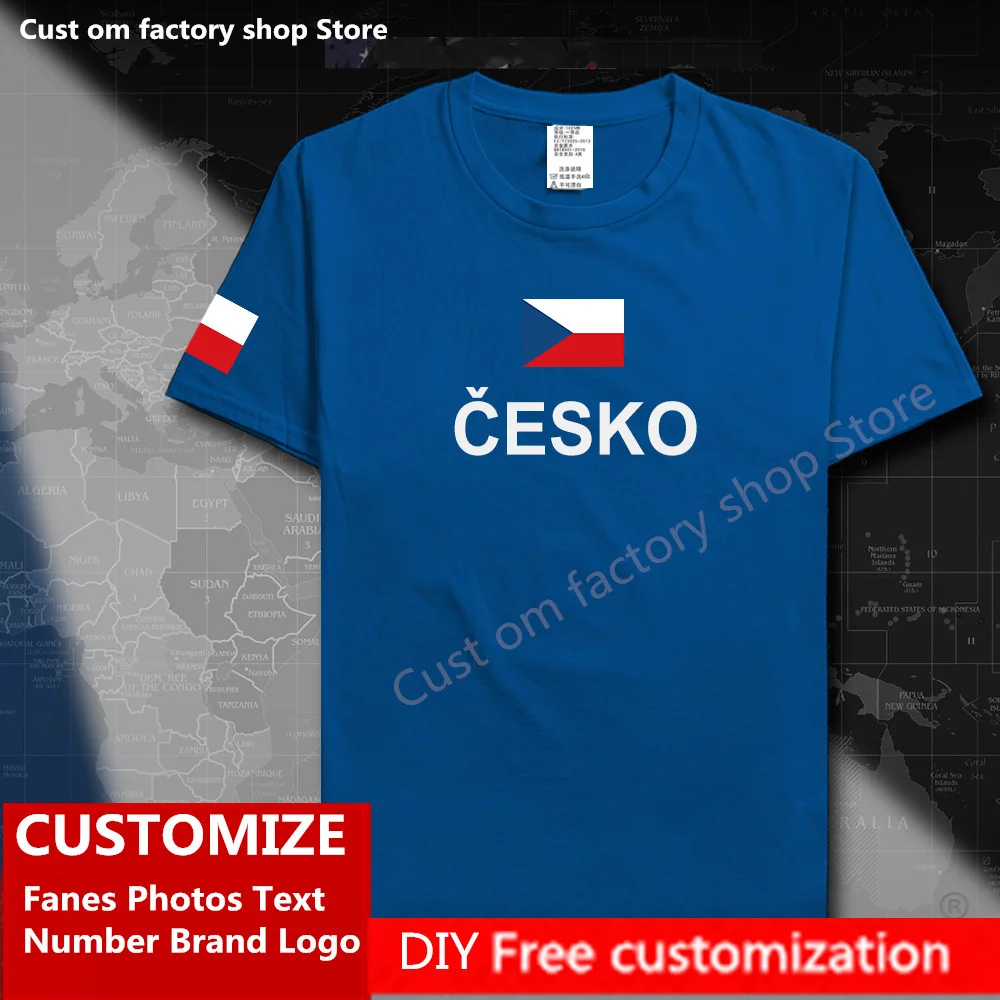 

Czech Republic Czechia T shirt Custom Jersey Fans DIY Name Number Brand LOGO High Street Fashion Hip Hop Loose Casual T-shirt