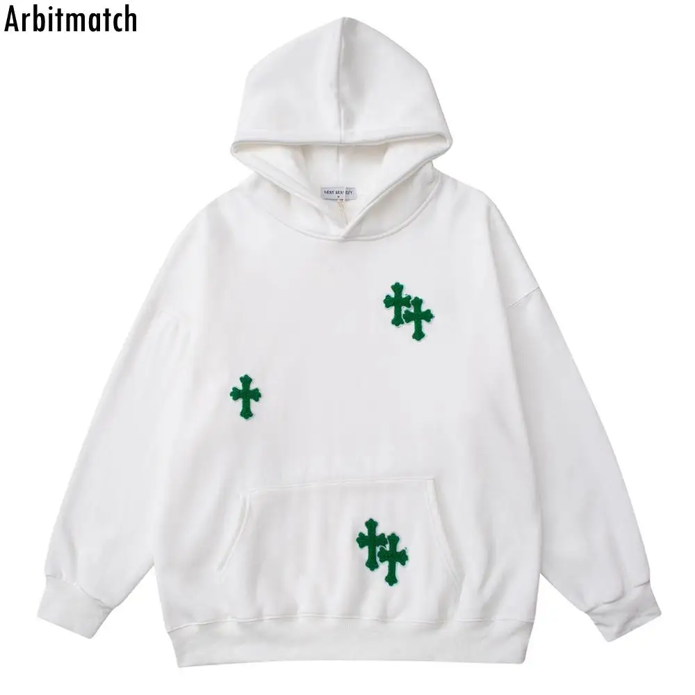 

Arbitmatch Mens Hooded Sweatshirt Hoodie Streetwear Hip Hop Cross Patch Hoodie Punk Gothic Hoodie Cotton Sweatshirt Men Hoodies