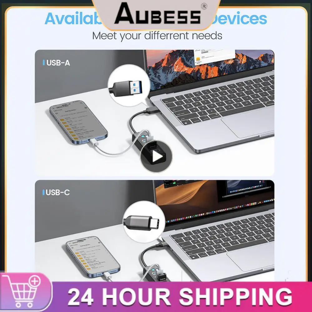 

1~5PCS 4 Ports USB 3.0 HUB 5Gbps High Speed Multi Type C Splitter Ultra-Slim OTG Adapter For PC Computer Accessories Macbook