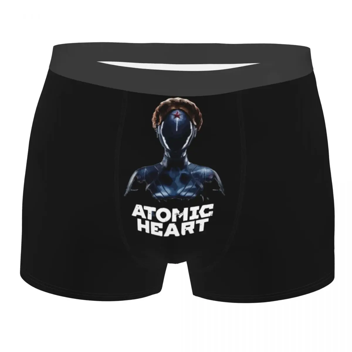 

Мужские боксеры, шорты, трусы с изображением атомного сердца, игра в СССР, дышащее нижнее белье с изображением робота из мультфильма, Homme Humor, трусы