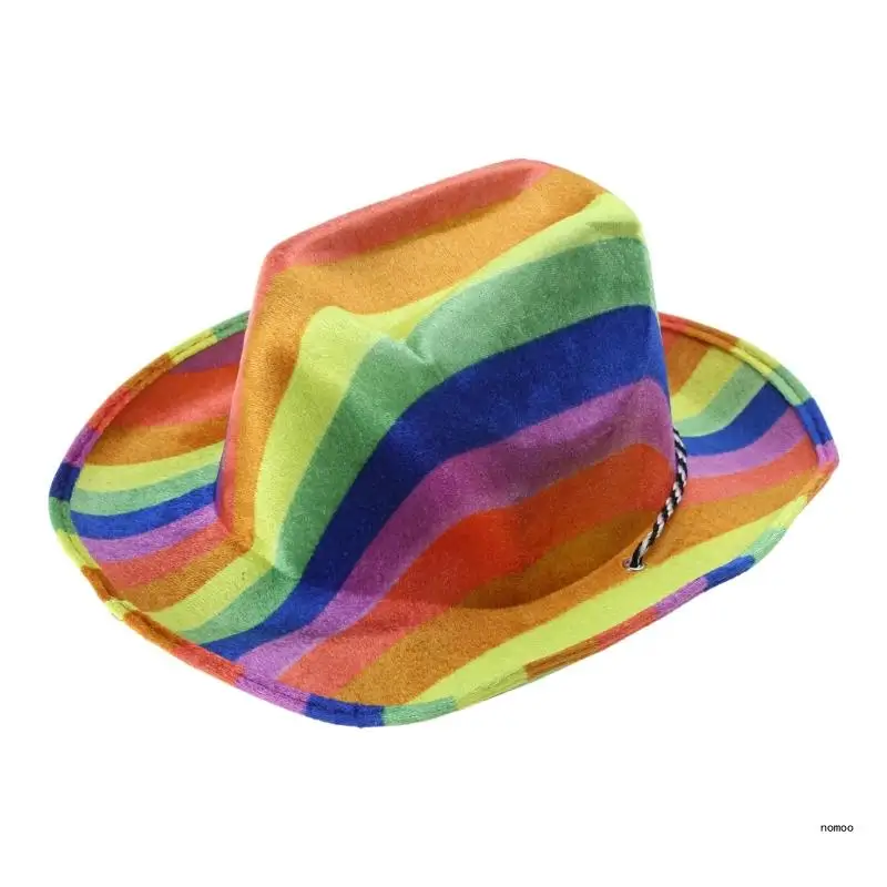 

Винтажная шляпа-федора для женщин и мужчин, войлочные женские ковбойские шляпы, вечерние, цвета радуги, в западном стиле, топ,
