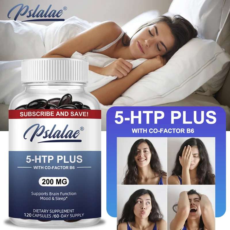 

5-HTP Plus 200 Mg, A Serotonin Synthetizer and Cofactor B6, Enhances Amino Acid Turnover To Improve Sleep and Mood