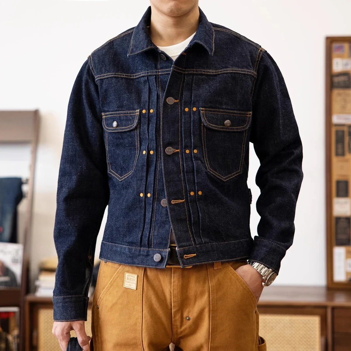 Красная джинсовая куртка Tornado 11MJ Selvedge мужская прочная одежда верхняя в стиле