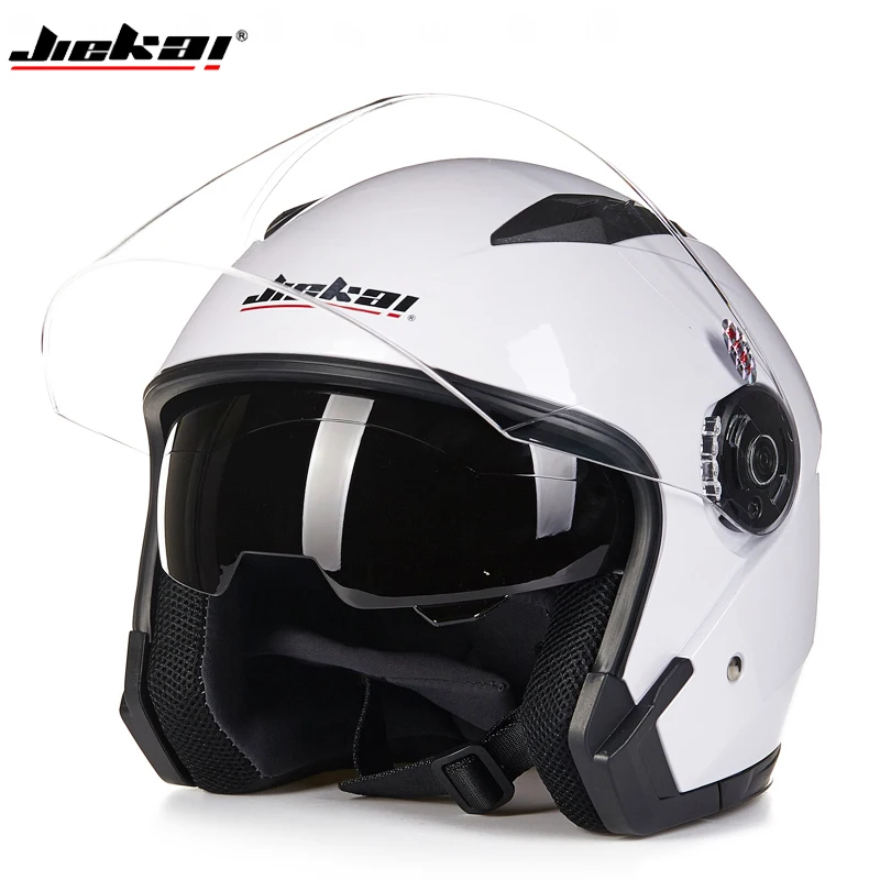 

Genuine JieKai Summer Motorcycle Helmet Unisex Scooter Motos Casco Capacete with Dual Lens Motorbike Helmets