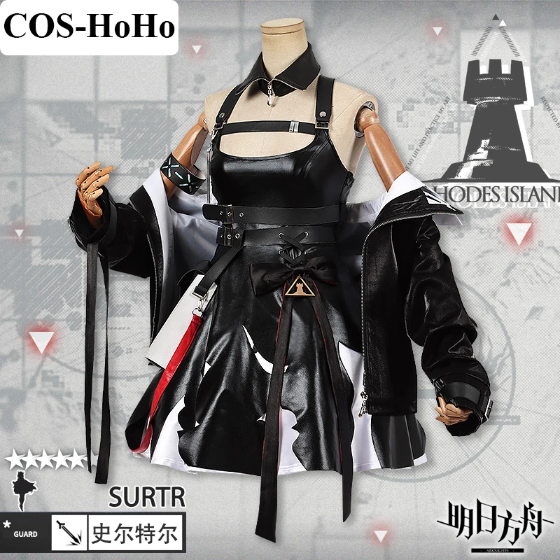 

COS-HoHo [Customized]Anime Arknights Surtr RHODES ISLAND V2.0 Game Suit Elegant Dress Uniform Cosplay Costume Party Outfit S-3XL