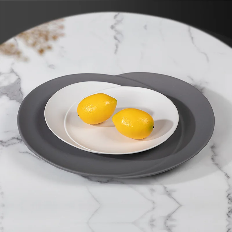 

Креативная тарелка в скандинавском стиле, тарелка для салата, набор тарелок для фруктов, тарелка для еды в западном стиле, тарелка из чистой белой керамики