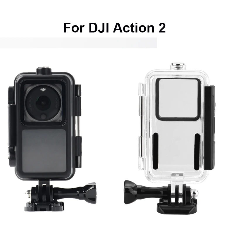 

60M Waterproof Case Housing For DJI Action 2 Sports Camera Diving Shell Cover Dual Screen Set Action 2 Swimming Surf Accessories