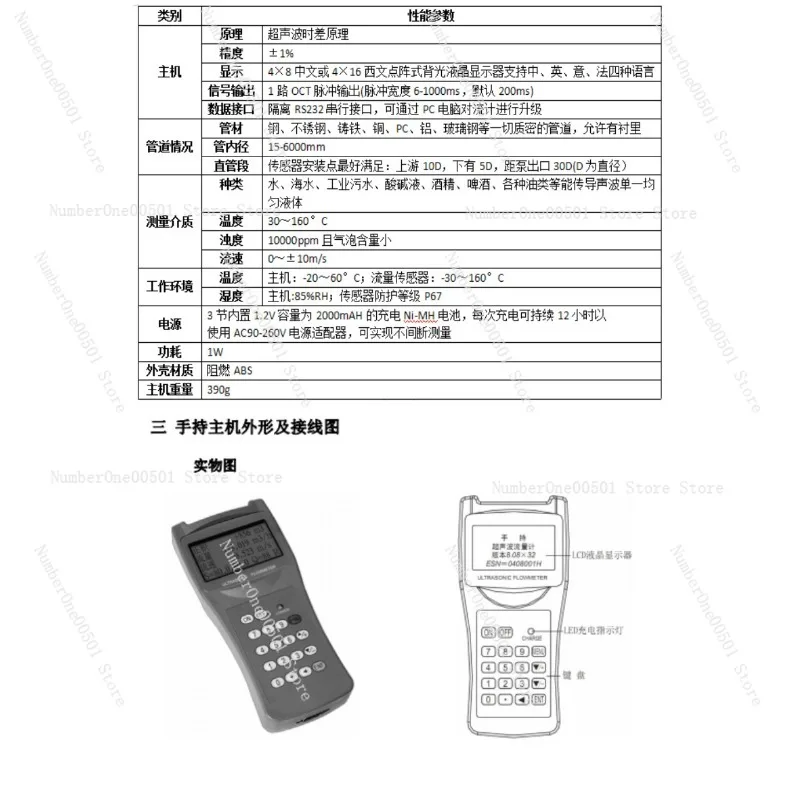 Ручной портативный расходомер TDS-100H детектор скорости расхода воды
