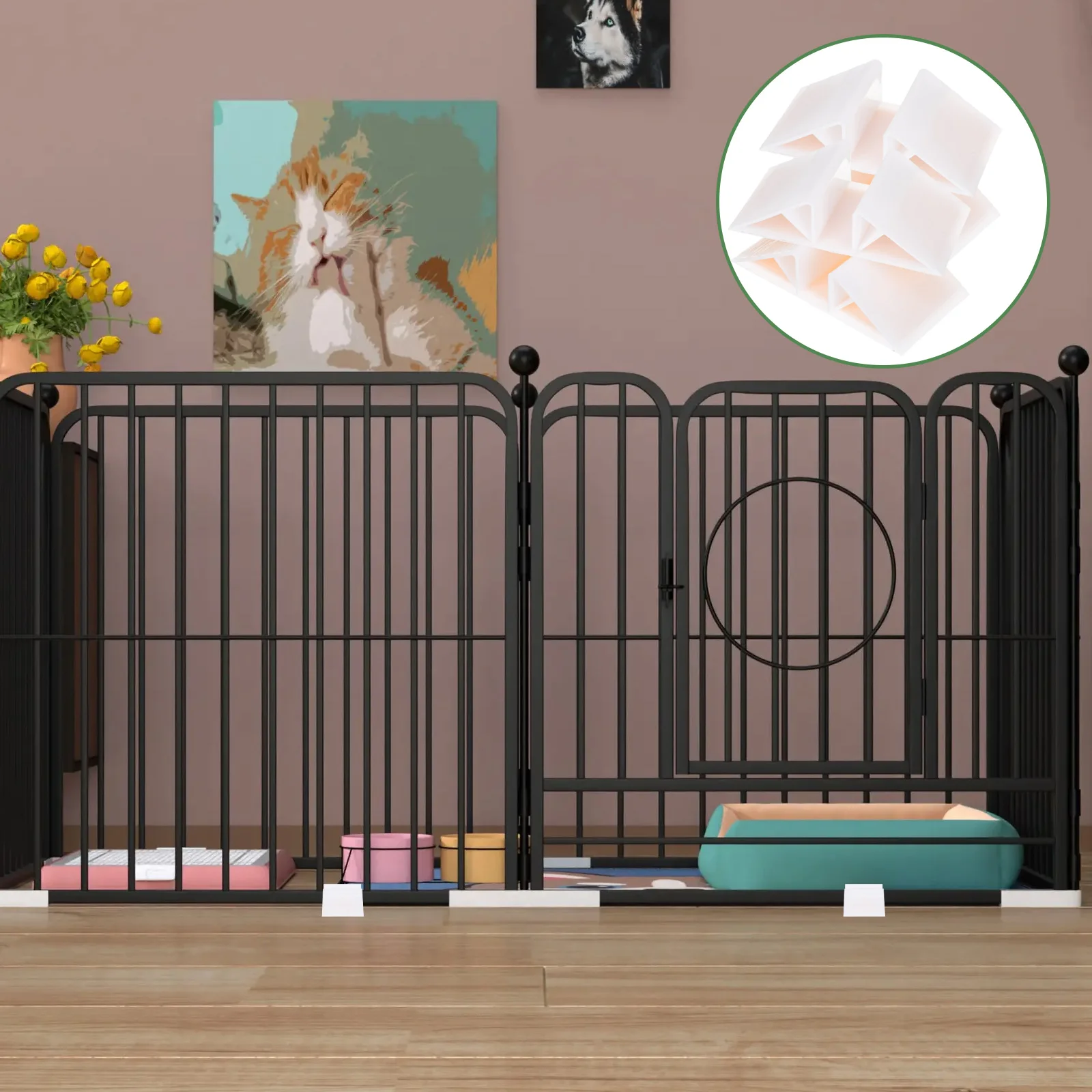 

Fence Holder Base Garden Pet Support Playpen Stand Dog Door Stopper Groovedurablepart Fixed Accessories Gate Triangular Cat