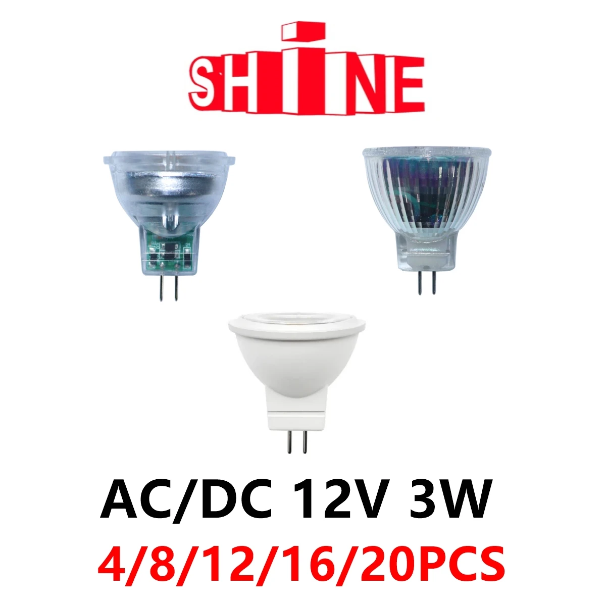 

4-20PCS LED Mini spotlight MR11 GU4.0 Low voltage AC/DC 12V 3W 3000K/4000K/6000K super light suitable for kitchen and study